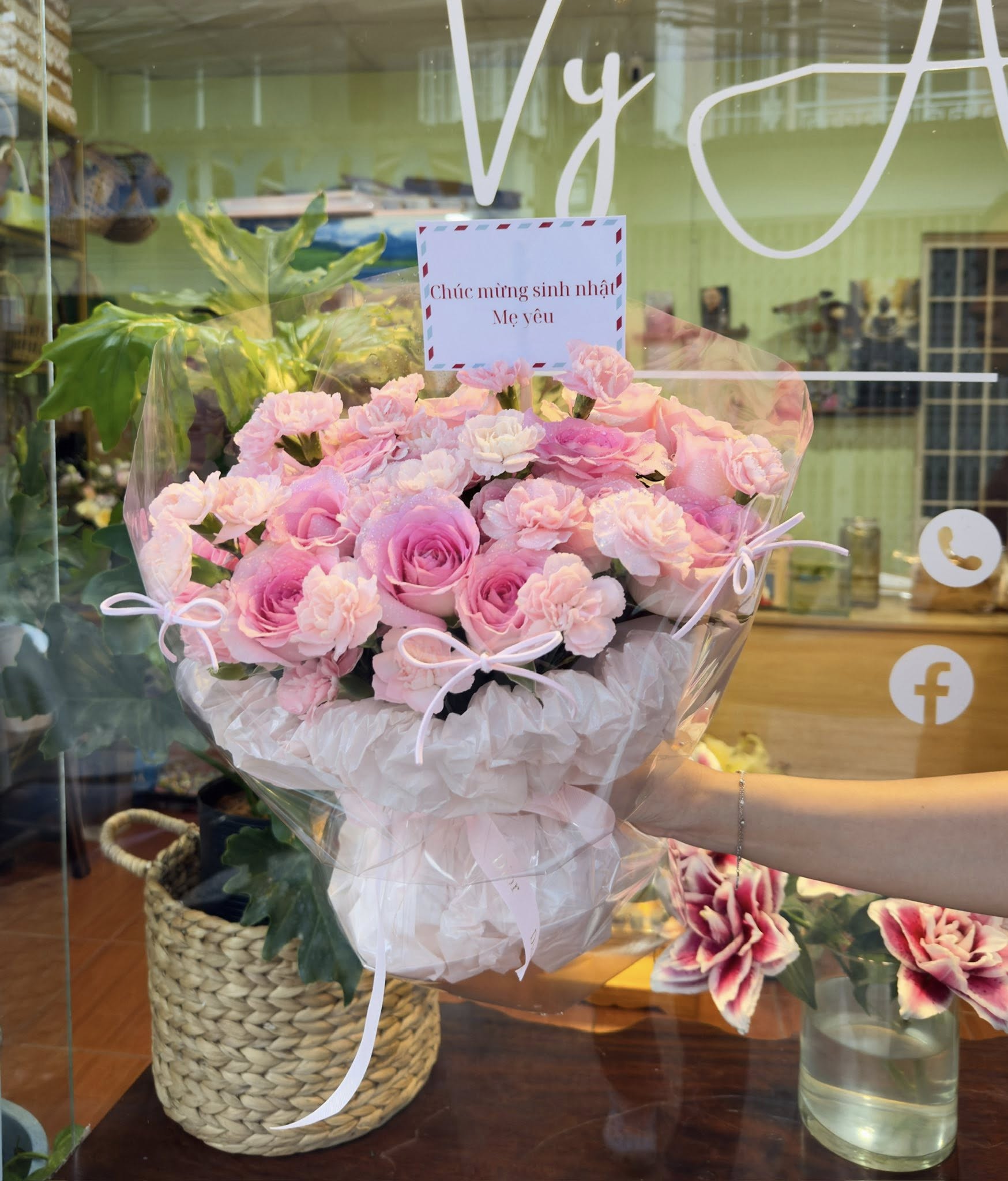Pink Rose and Carnation Bouquet