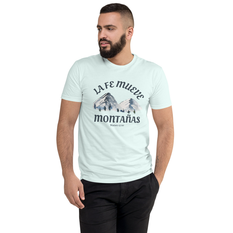 La Fe Mueve Montañas – Camiseta Cristiana para Hombre 