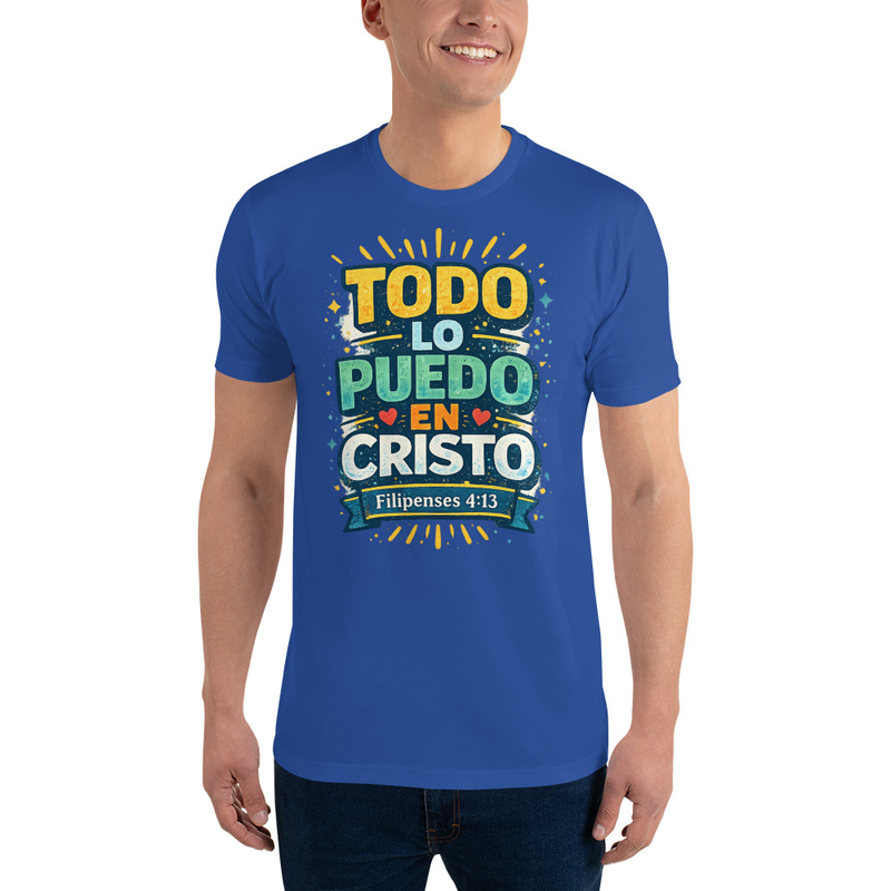 Todo lo Puedo en Cristo – Camiseta Cristiana Colorida para Hombre