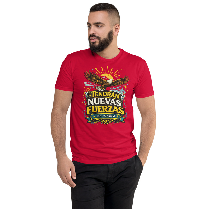 Tendrán Nuevas Fuerzas – Camiseta Cristiana Colorida para Hombre | Isaías 40:31