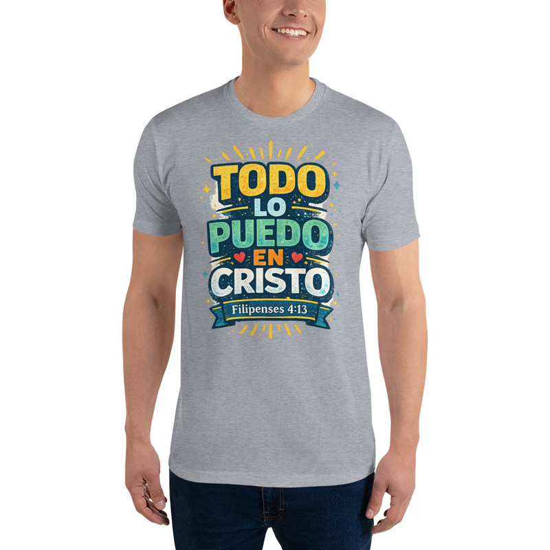 Todo lo Puedo en Cristo – Camiseta Cristiana Colorida para Hombre