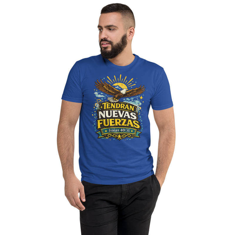 Tendrán Nuevas Fuerzas – Camiseta Cristiana Colorida para Hombre | Isaías 40:31
