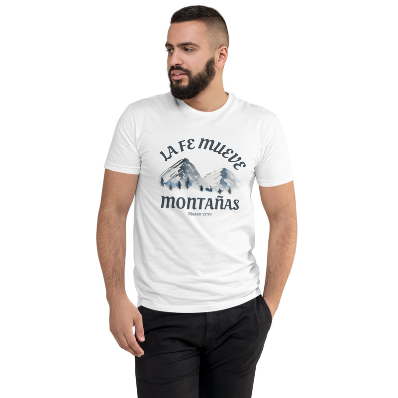 La Fe Mueve Montañas – Camiseta Cristiana para Hombre 