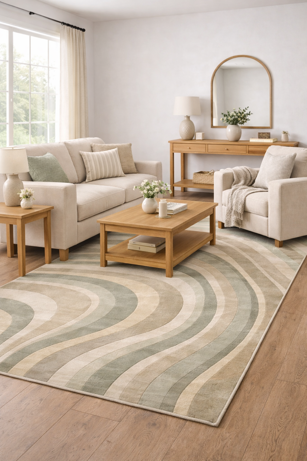 Modern Wave Pattern Area Rug