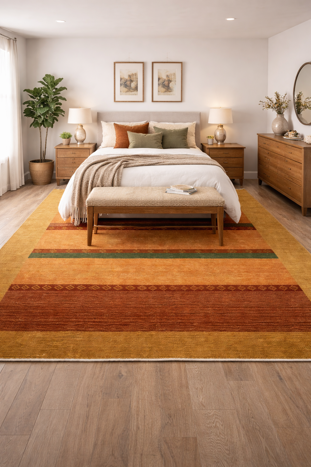 Beige Gold Color Modern Area Rug for all Floors