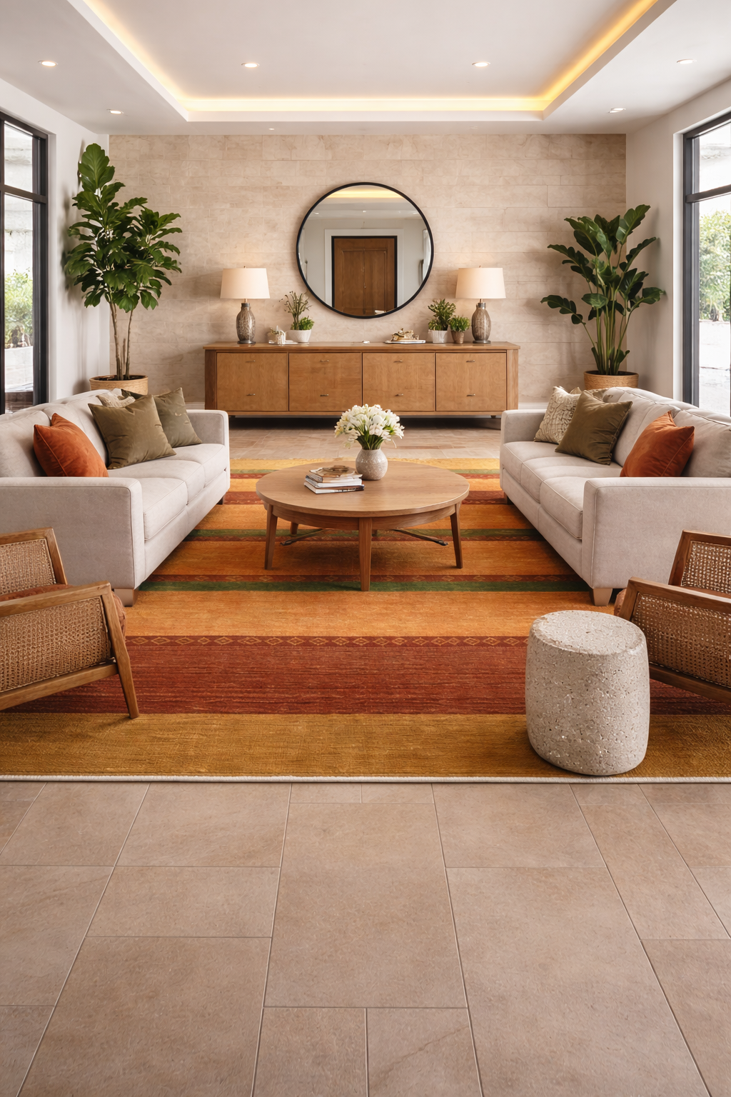 Beige Gold Color Modern Area Rug for all Floors