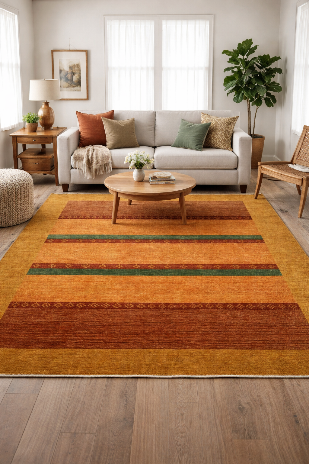 Beige Gold Color Modern Area Rug for all Floors