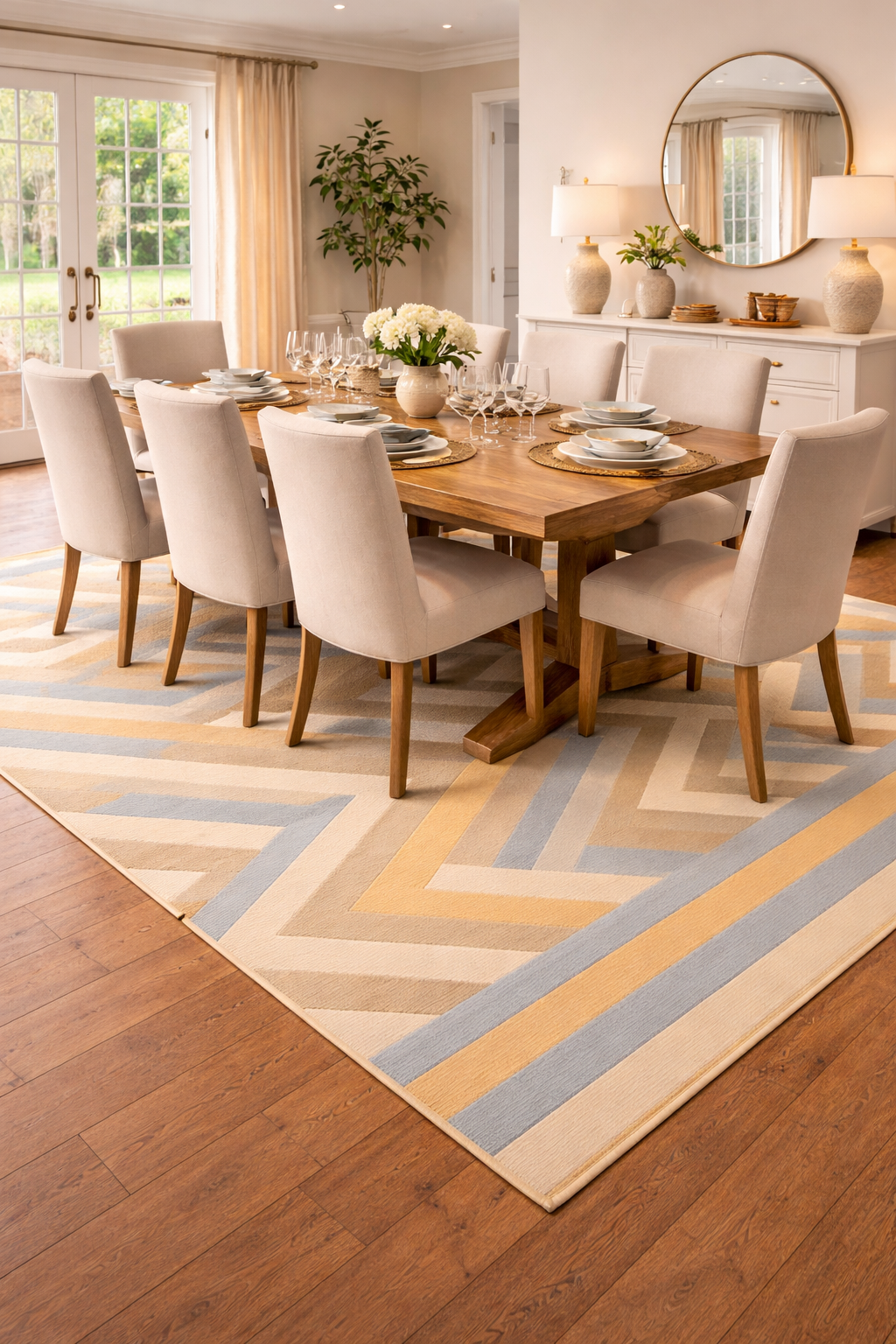 Beige Soft Cream Color Modern Area Rug for all Floors