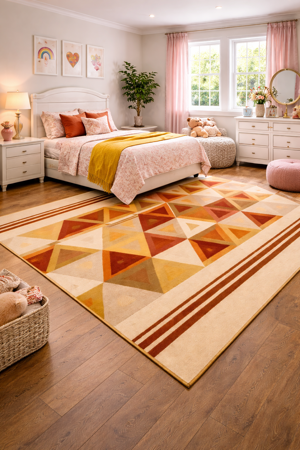 Beige Red Color Modern Area Rug for all Floors