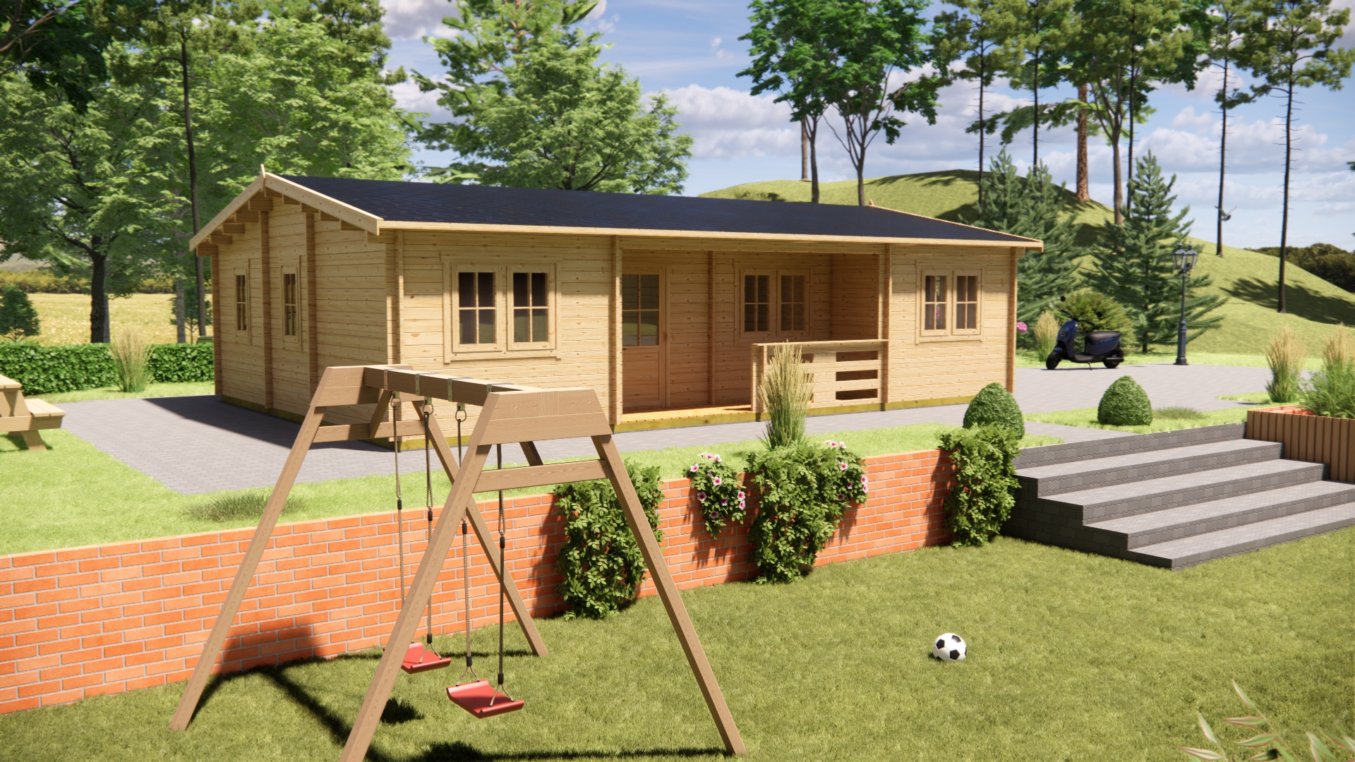 Luxe houten chalet 62m²+5m²