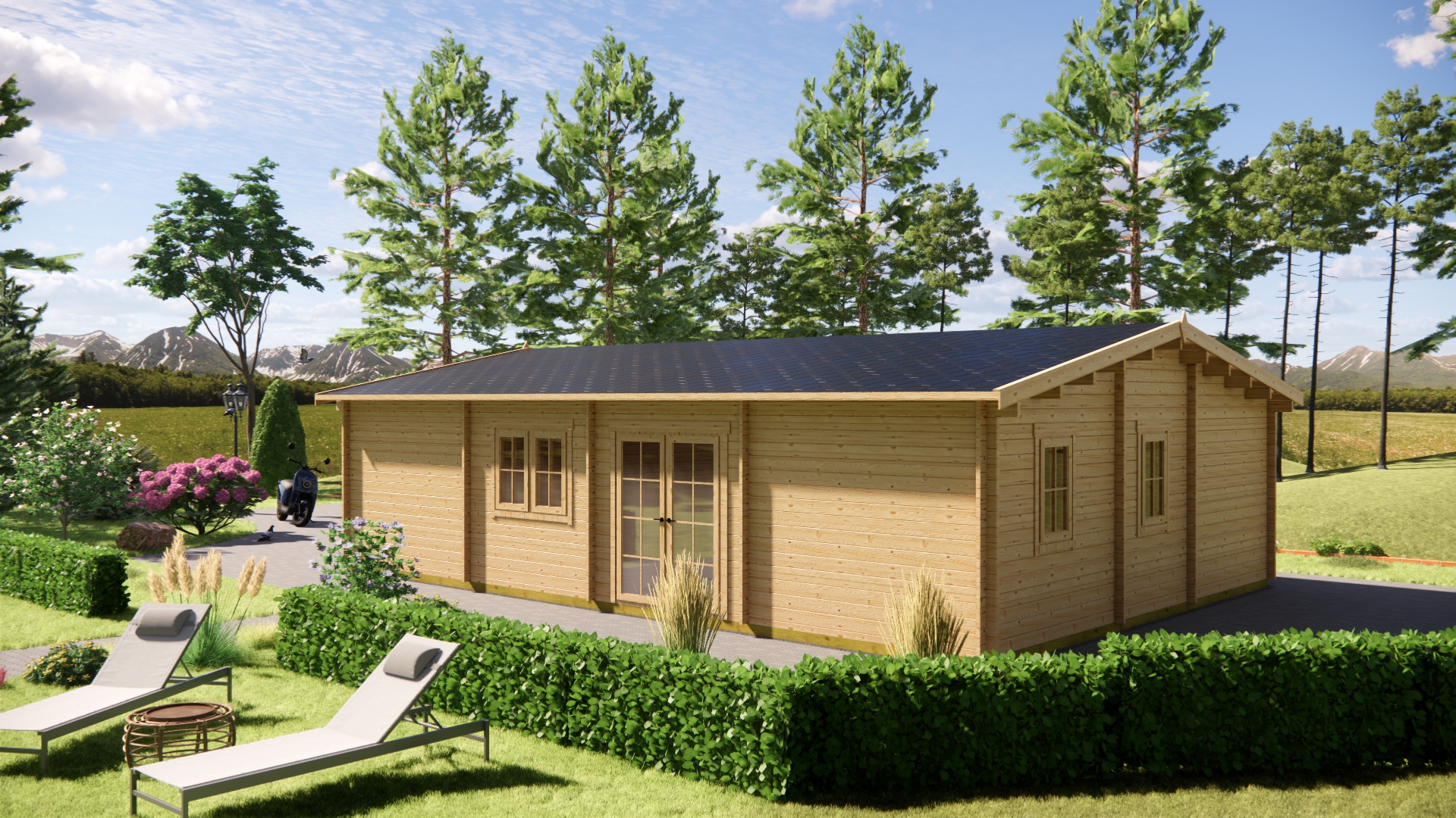 Luxe houten chalet 62m²+5m²