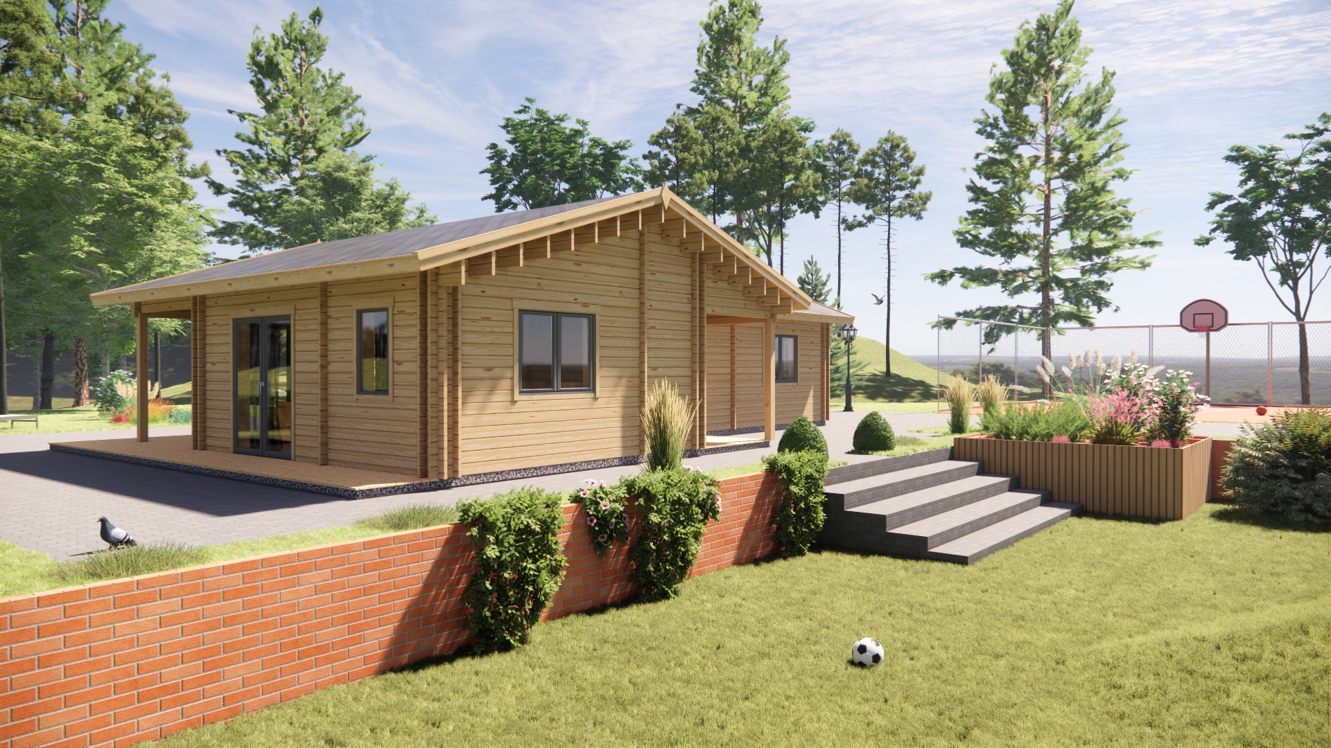 Houten bungalow 68m²