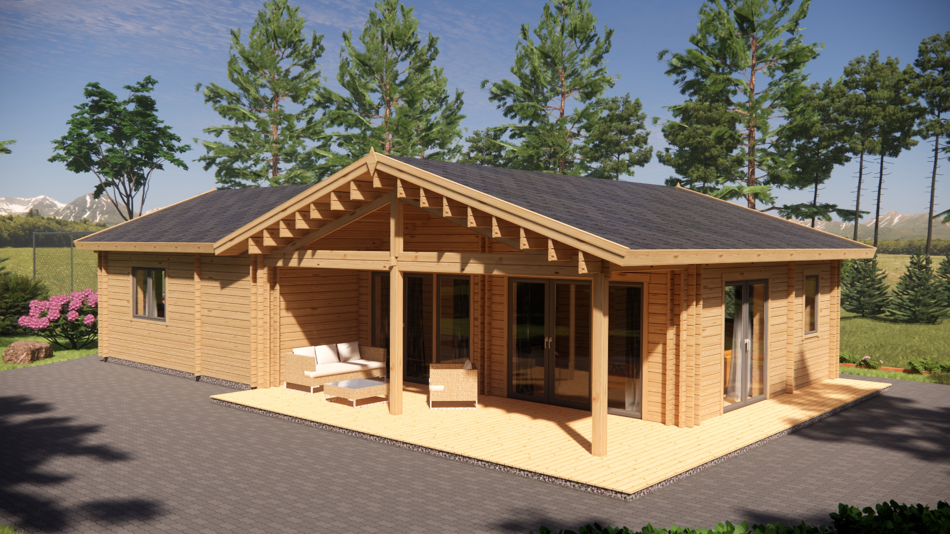 Houten bungalow 68m²