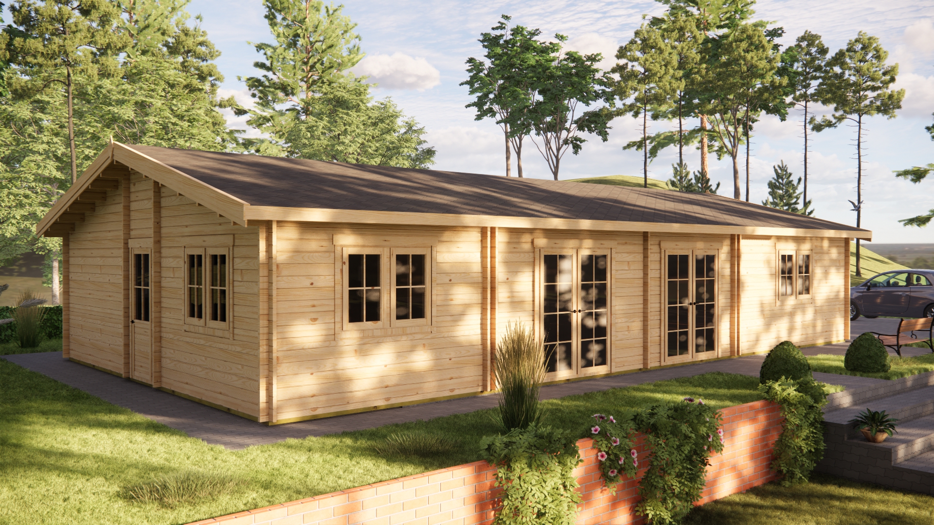 Houten tuinhuis 98m²