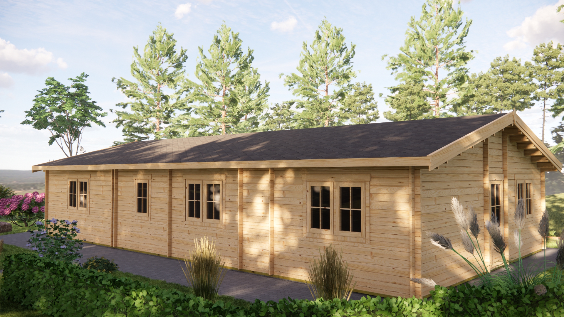 Houten tuinhuis 98m²