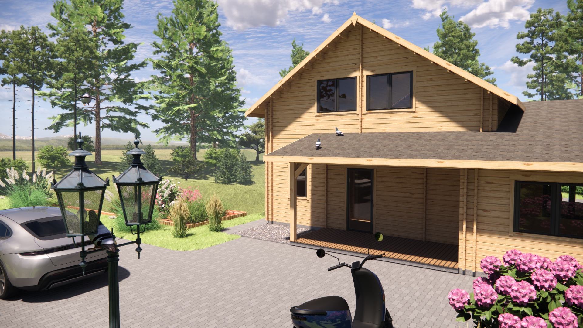 Houten huis met carport 180m²