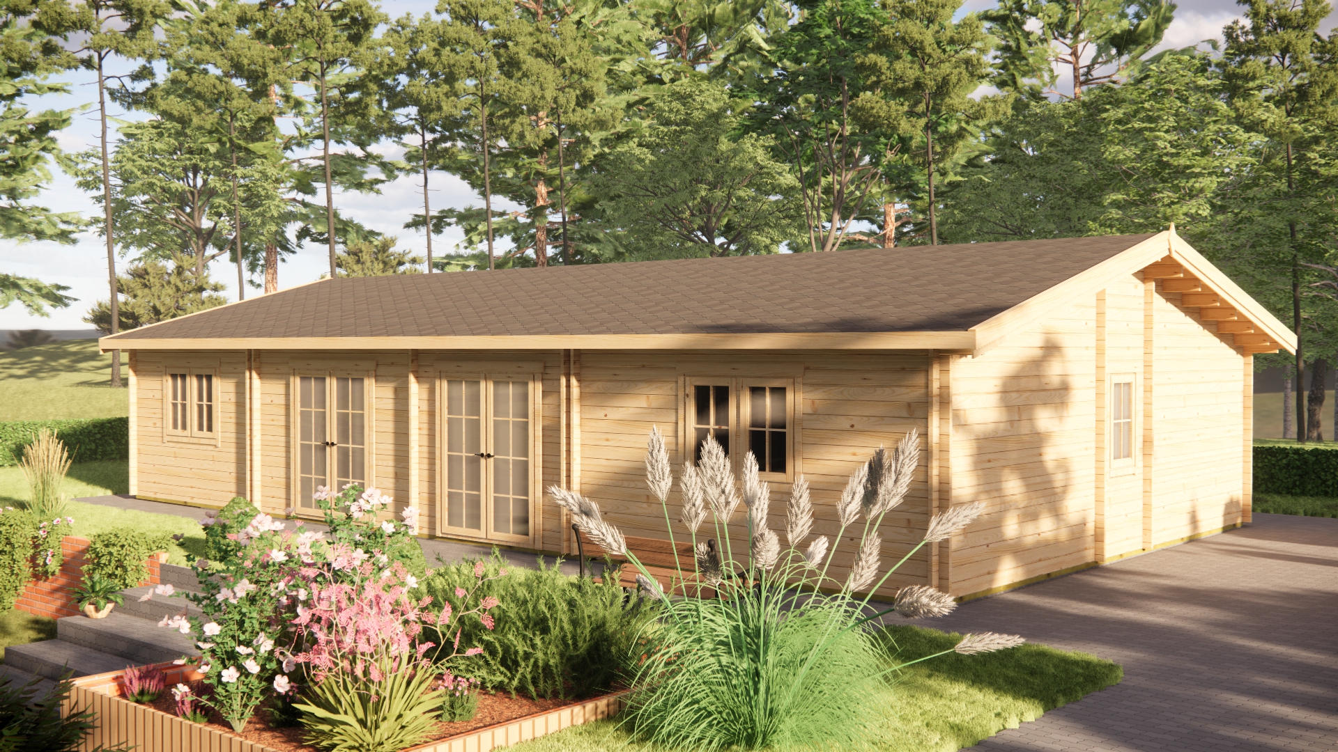 Houten tuinhuis 98m²