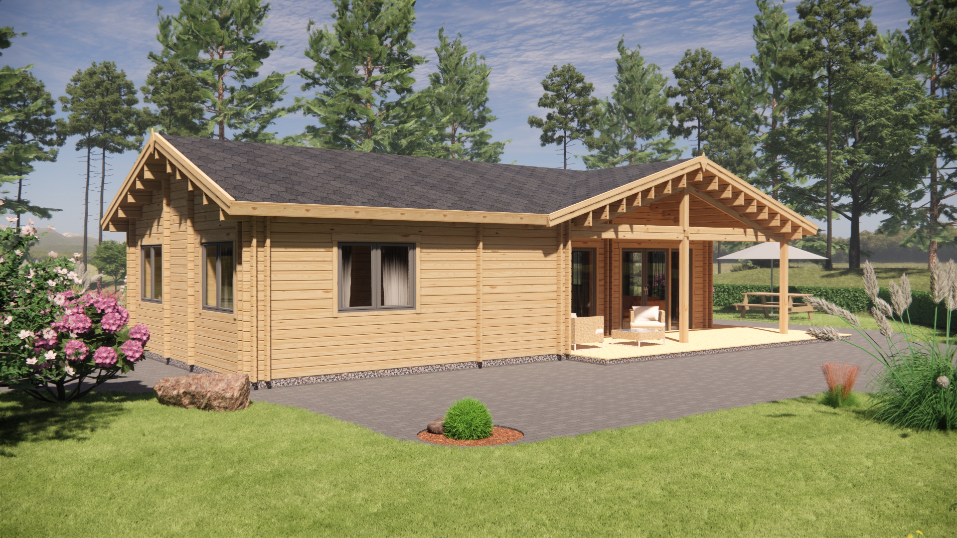 Houten bungalow 68m²