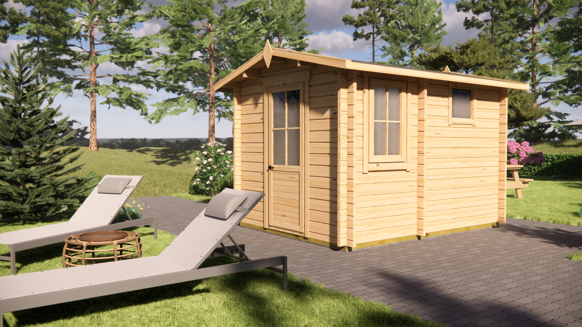 Buitensauna+voorruimte 