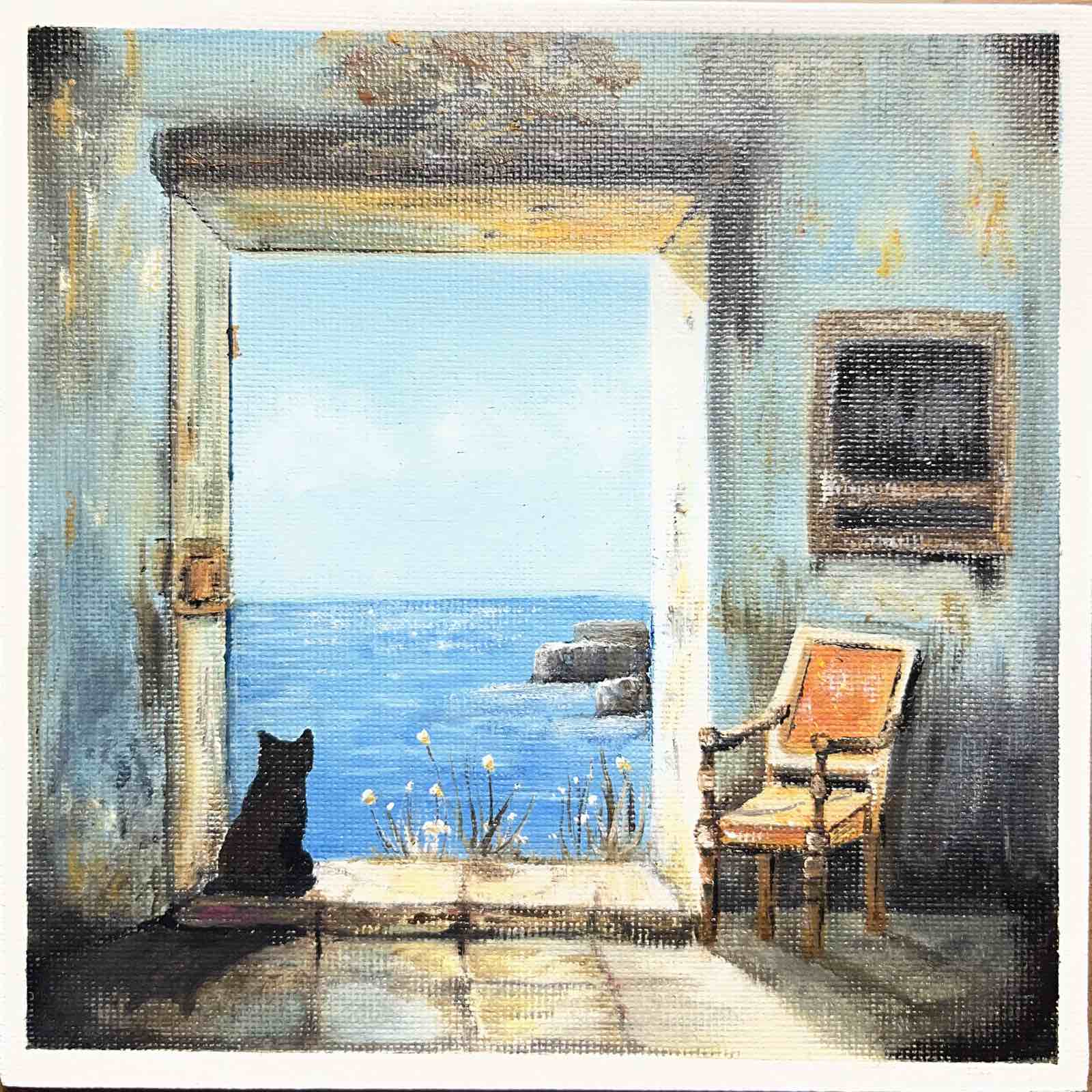 'Threshold of Light No.1' -Oil Painting 15x15cm