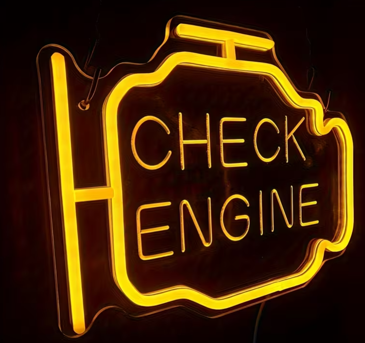 Neon-Schild "Check Engine"