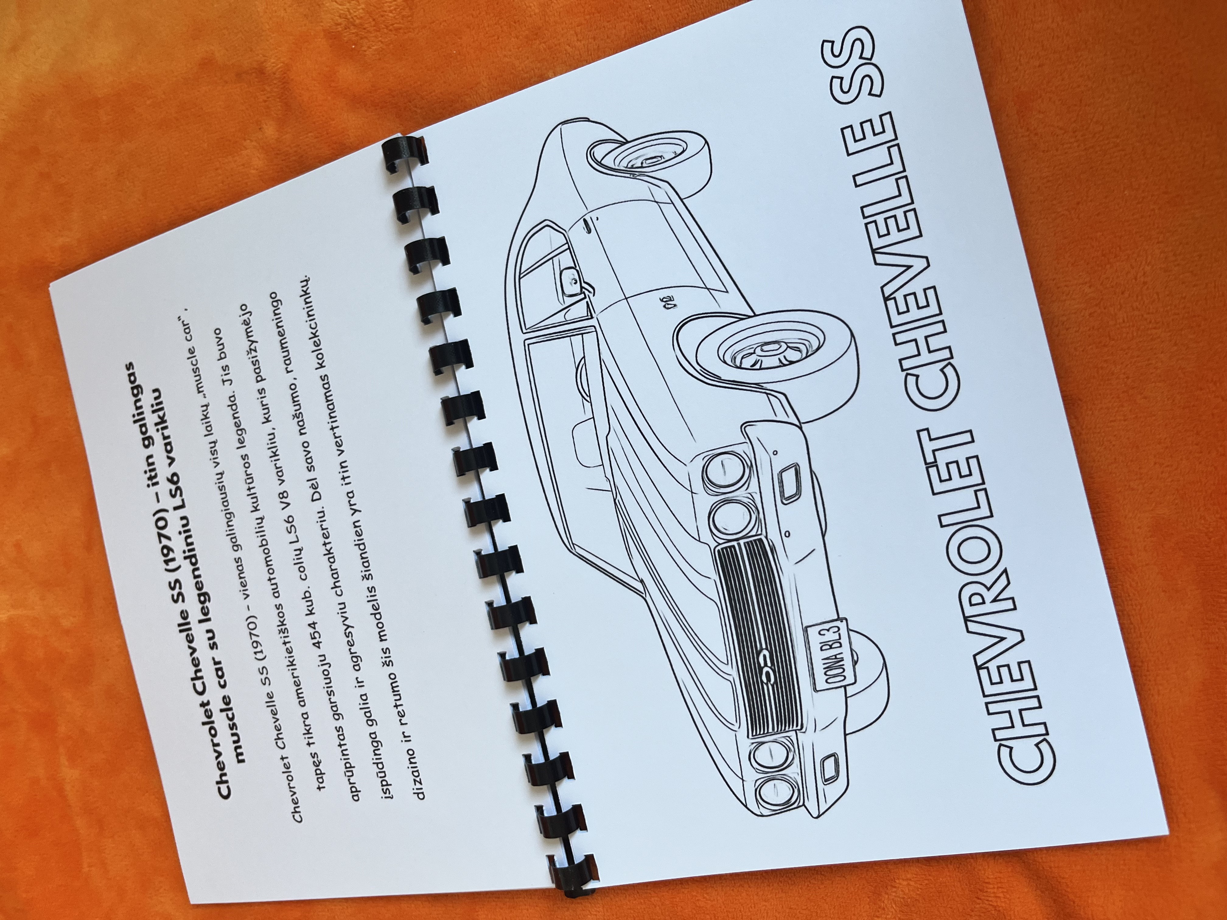 Spalvinimo knygelė. „Amerikietiški automobiliai. Chevrolet“ 