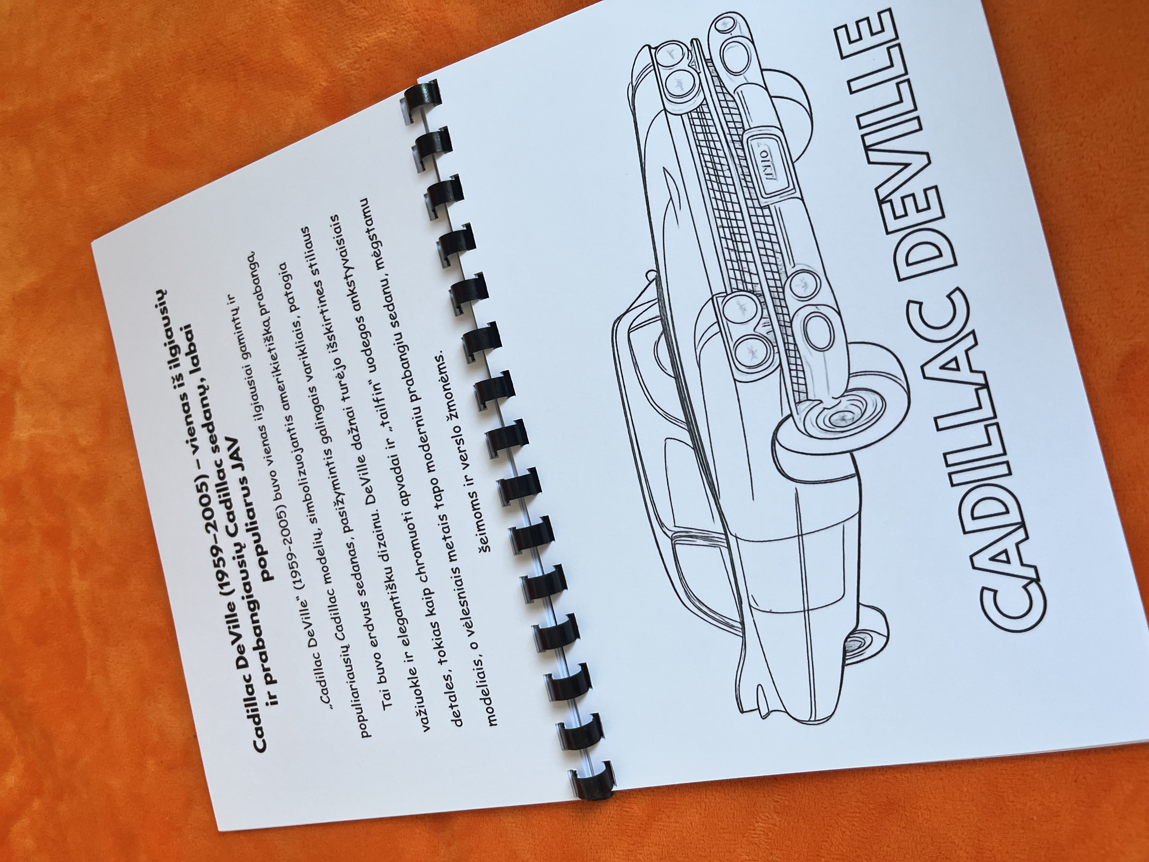 Spalvinimo knygelė. „Amerikietiški automobiliai. Cadillac“ 