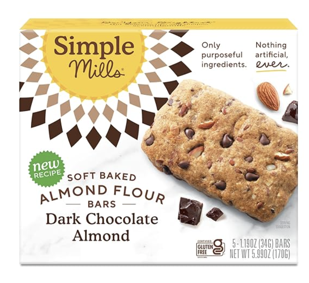 Barritas de harina de almendra con chocolate oscuro y almendra