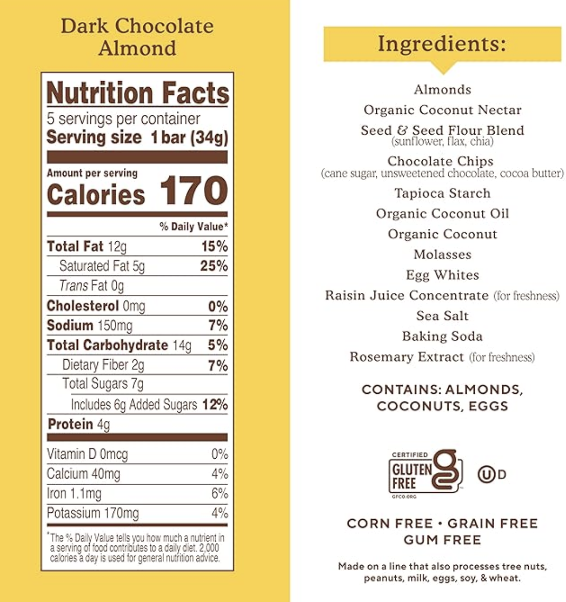 Barritas de harina de almendra con chocolate oscuro y almendra