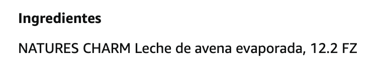 Leche evaporada de avena