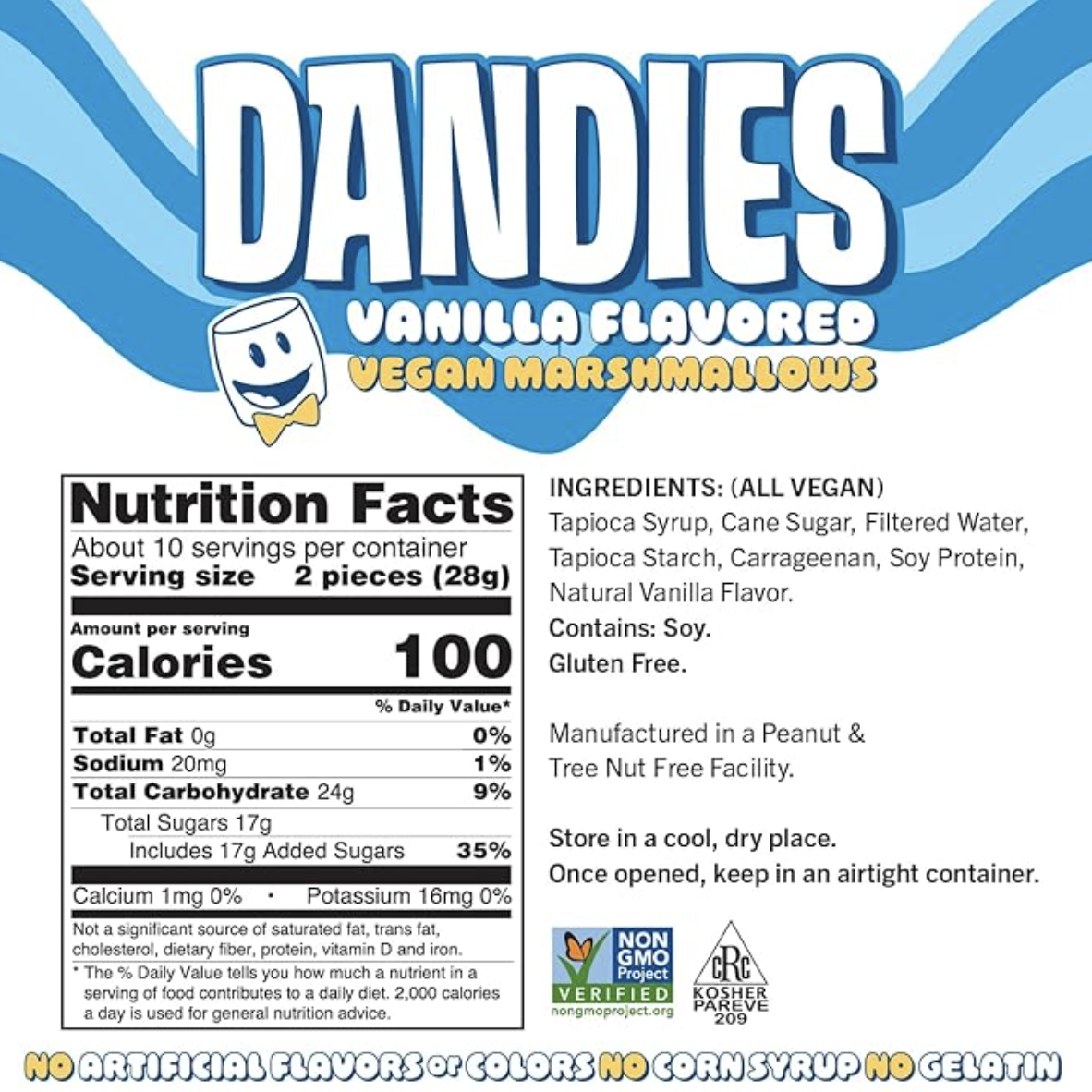 Dandies Malvaviscos veganos sabor a vainilla