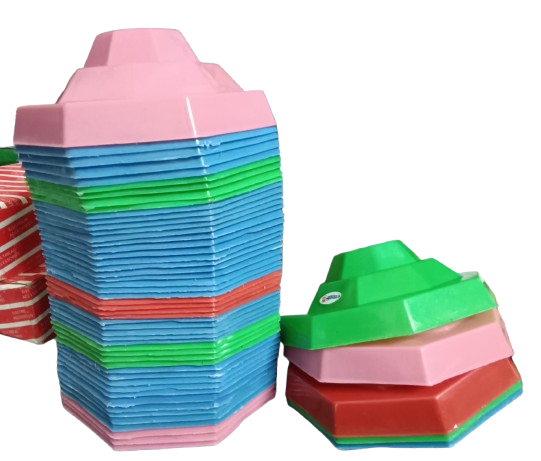 Stackable Multi-Colored Plastic Plates