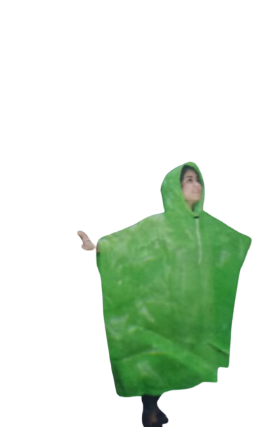 Green Hooded Rain Poncho