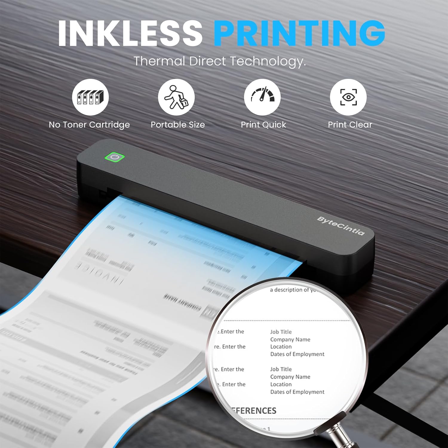 Imprimante de voyage portable thermique ByteCintia C80