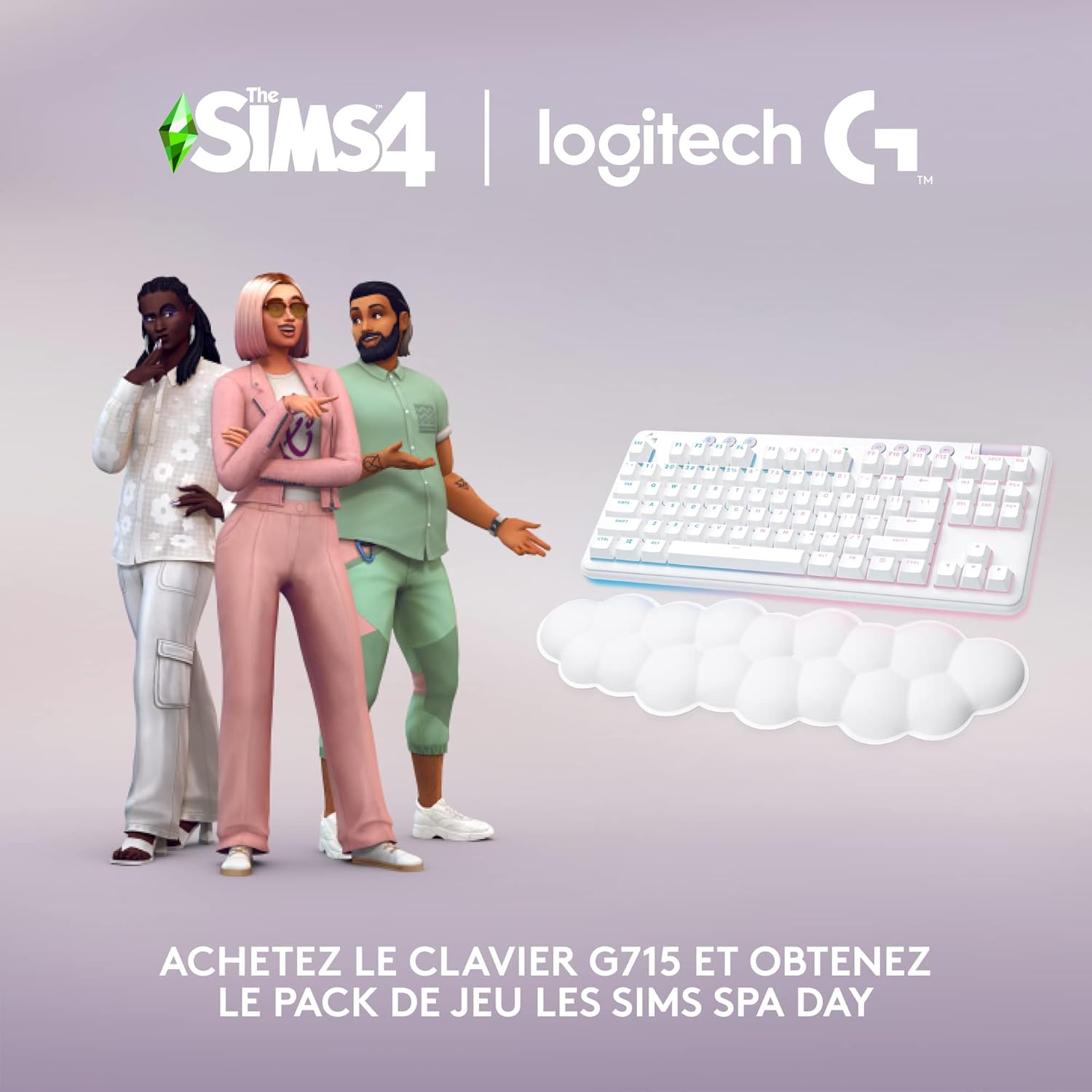 Logitech G715 Clavier sans fil mécanique blanc RGB
