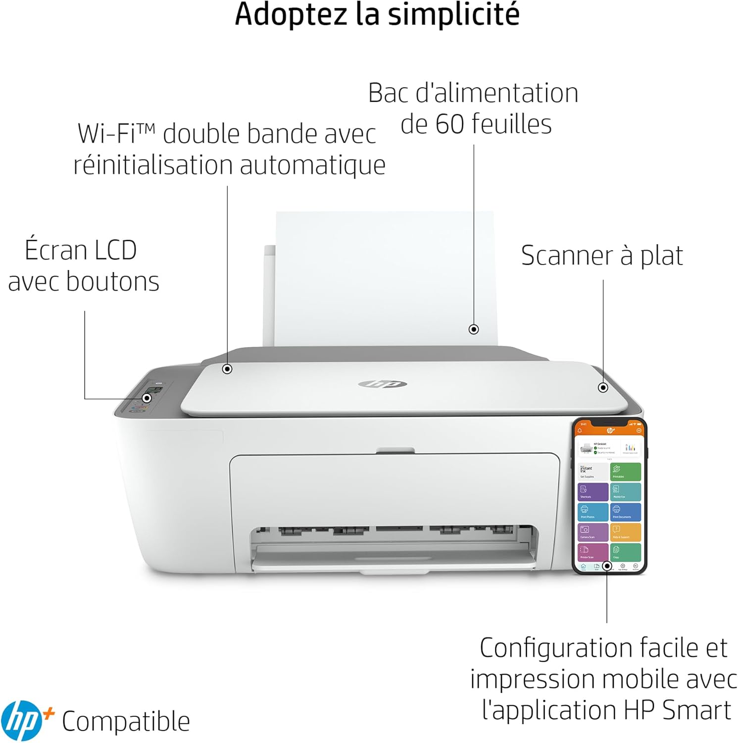 Imprimante HP Deskjet 2720e Wifi