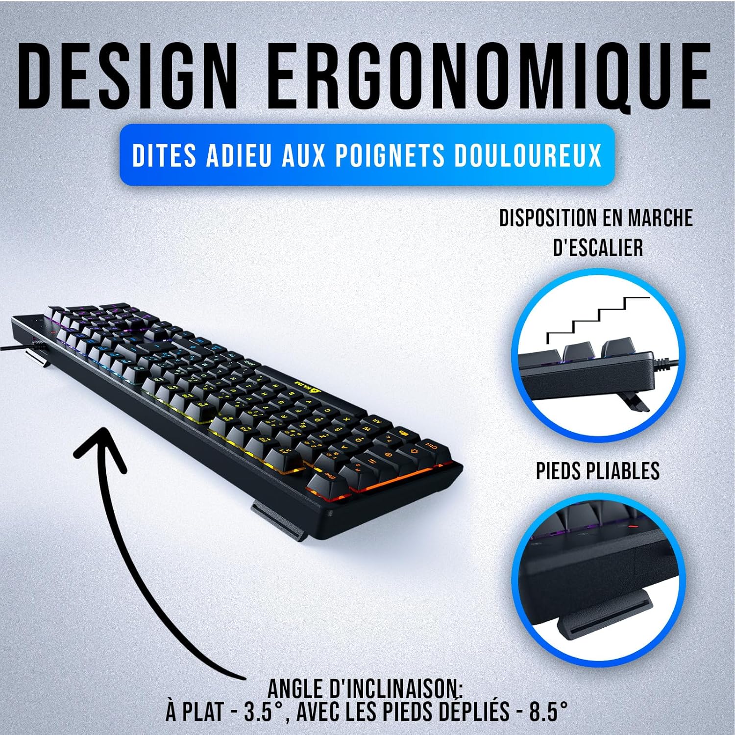 Clavier KLIM chroma rétroéclairé