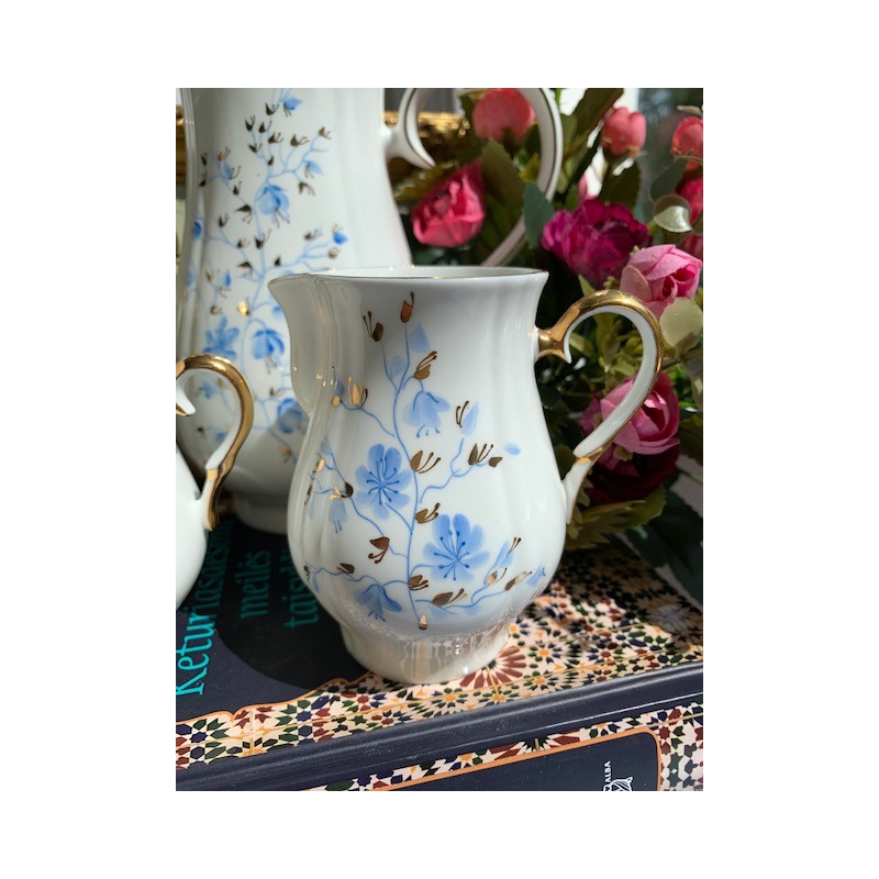 Kavos serviravimo trio JIESIA „Neužmirštuolės“, kaulinis porcelianas