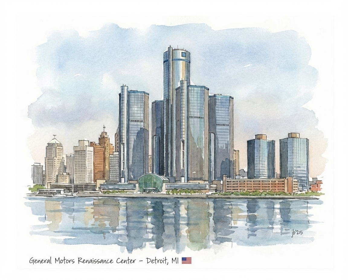 GM Renaissance Center - Detroit 8x10