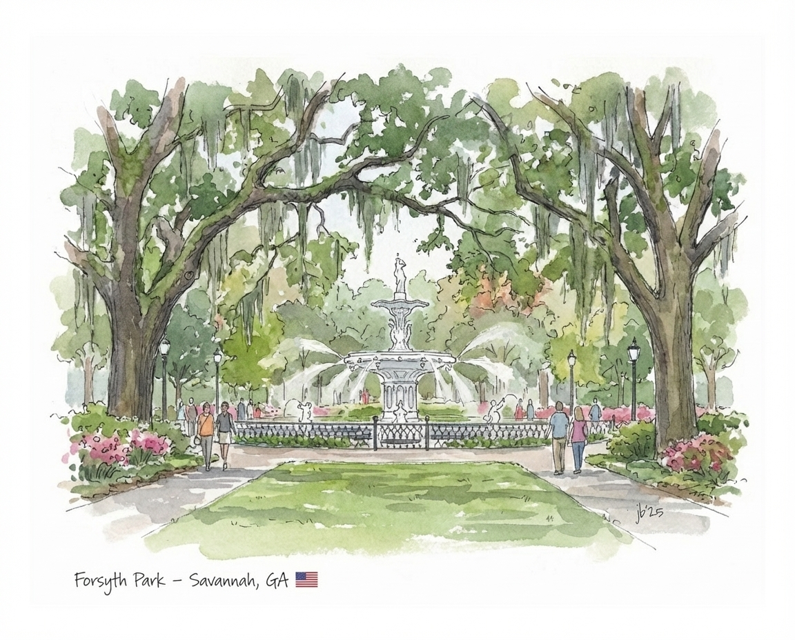 Forsyth Park Fountain - Savannah 8x10
