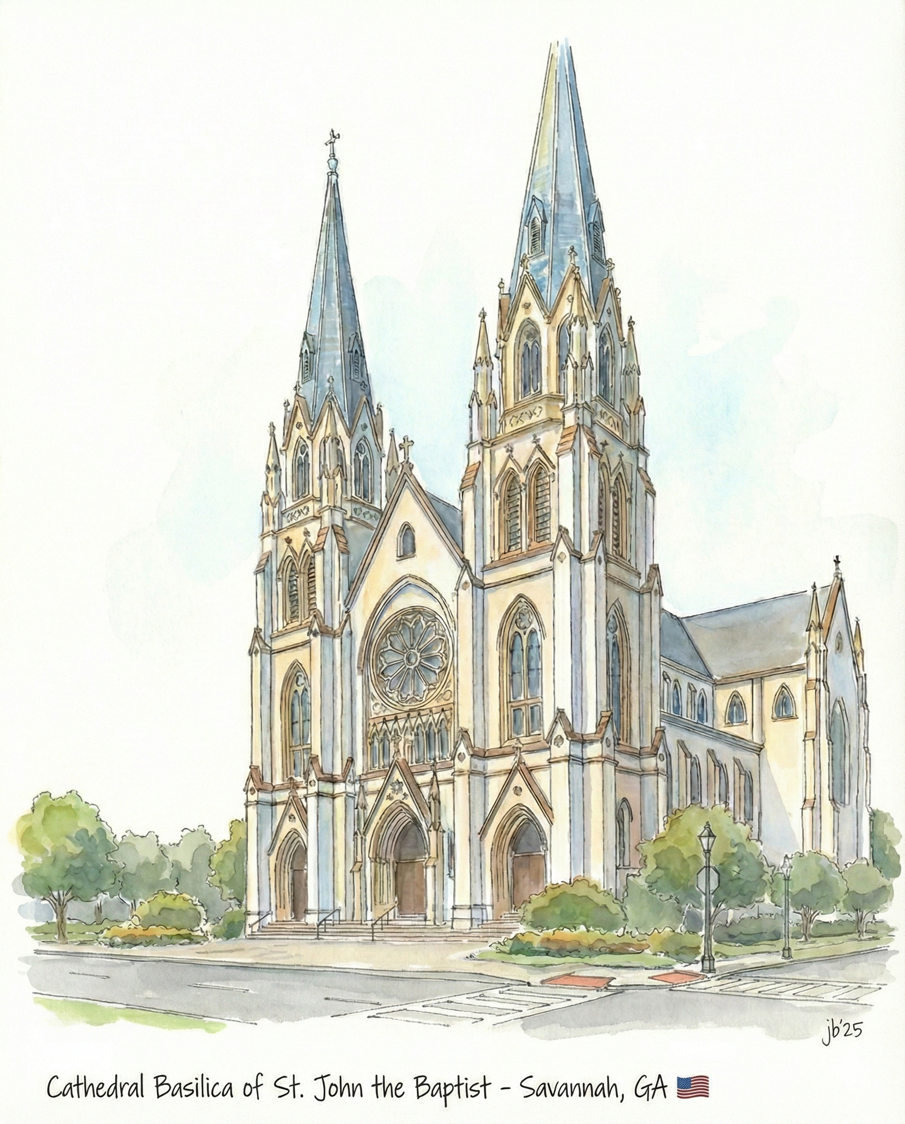Basilica of St. John the Baptist - Savannah 8x10