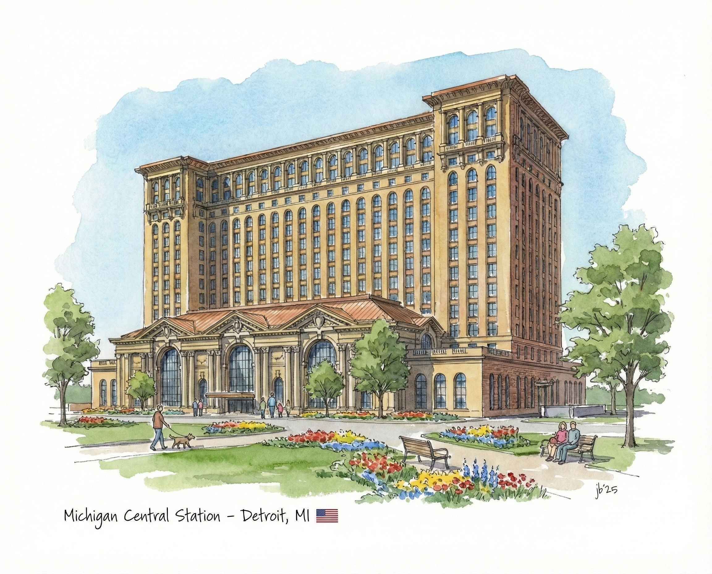 Michigan Central Station - Detroit 8x10