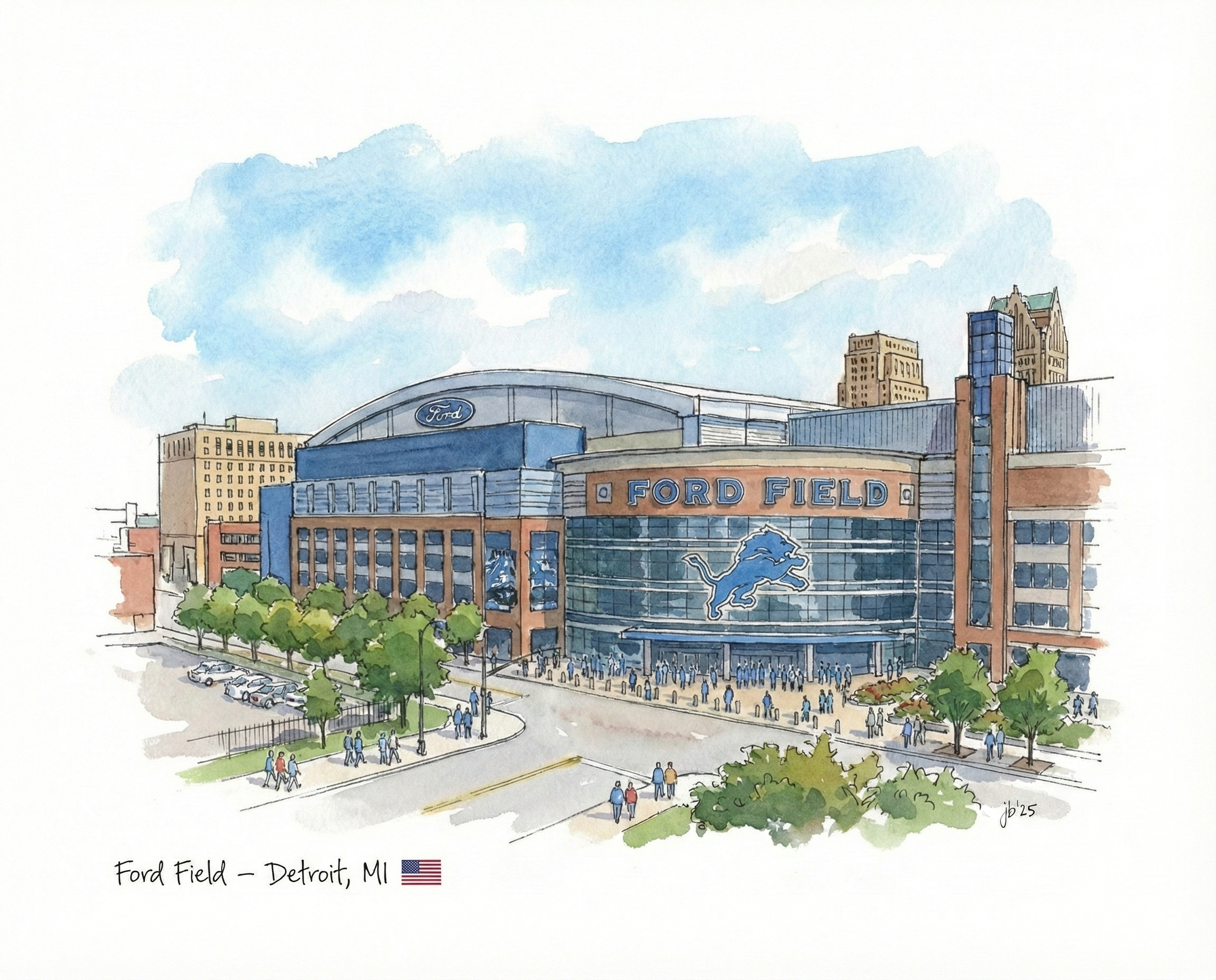 Ford Field - Detroit 8x10