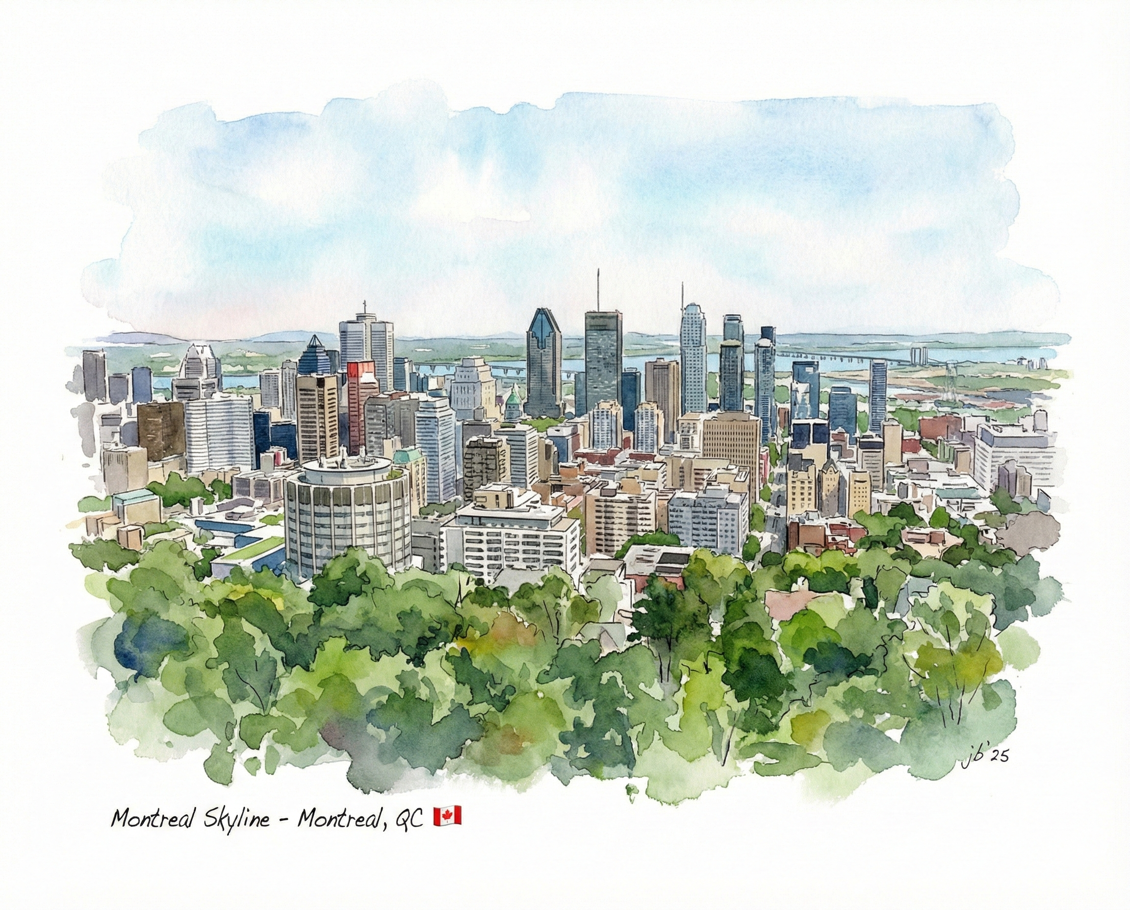 Montreal Skyline 8x10