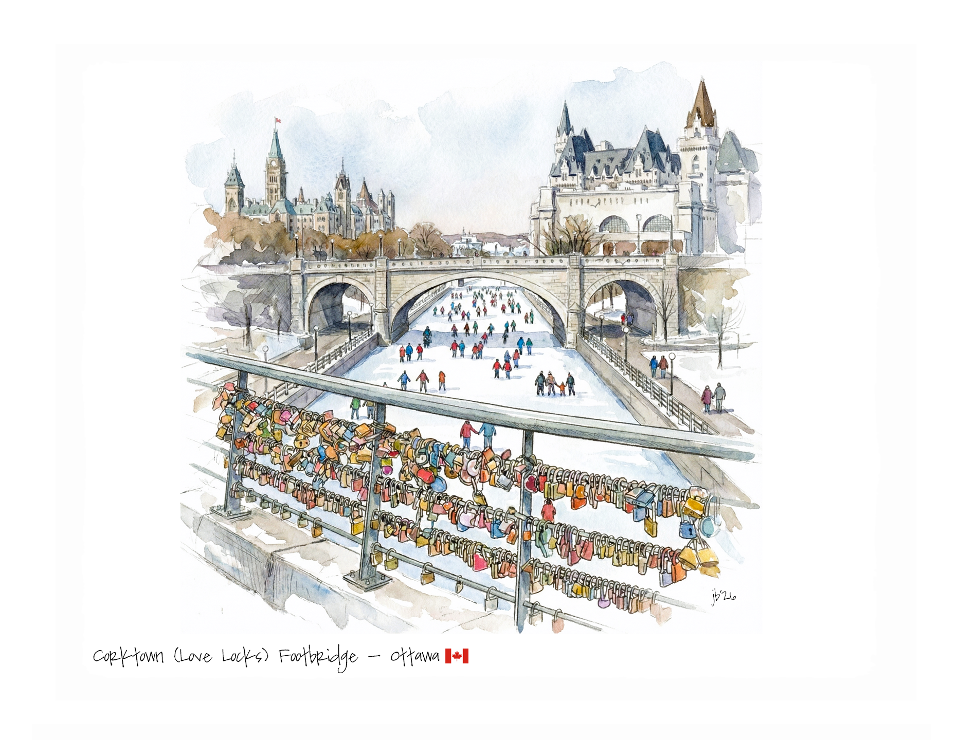 Corktown (Love Locks) Footbridge 8x10