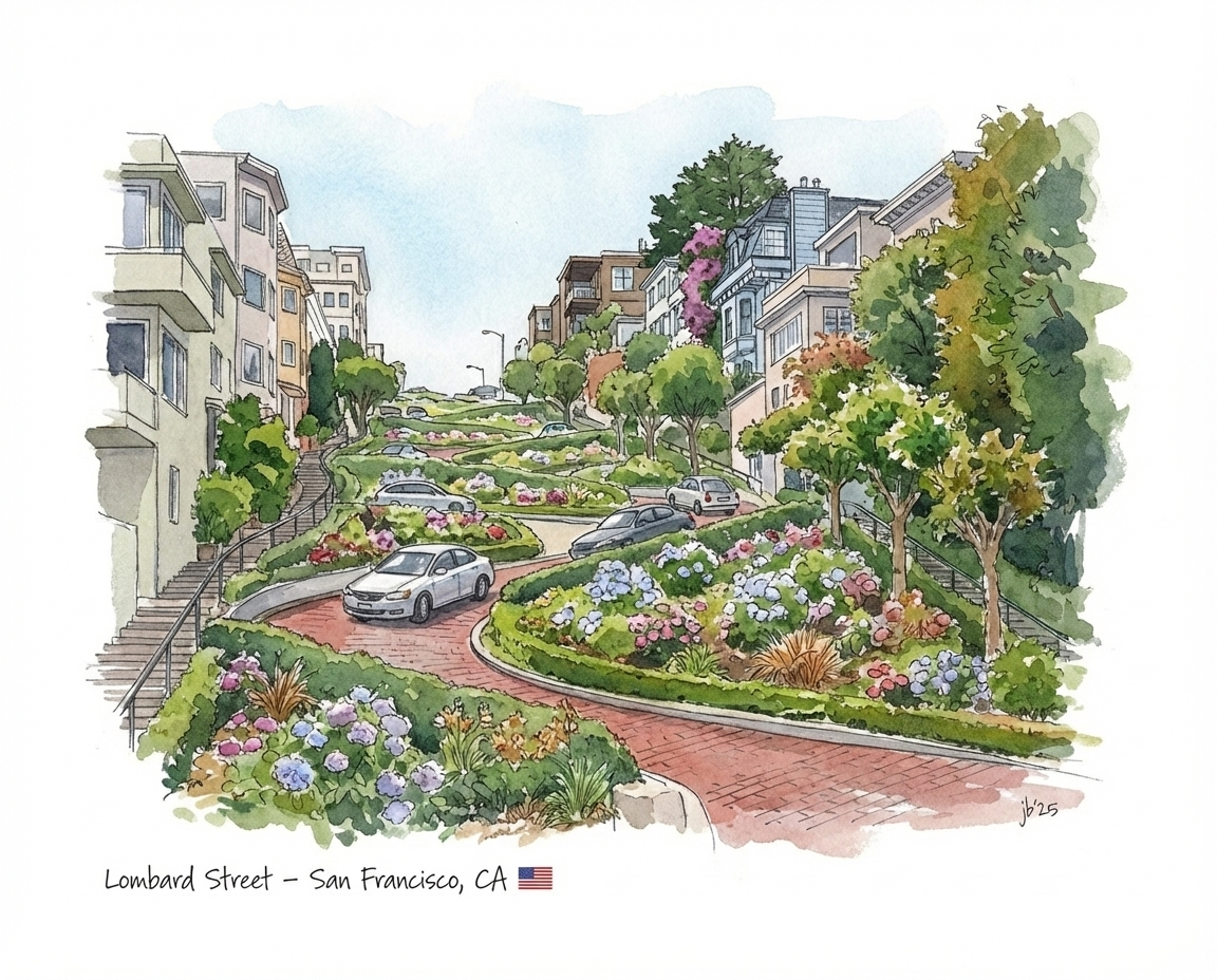 Lombard Street - San Francisco 8x10
