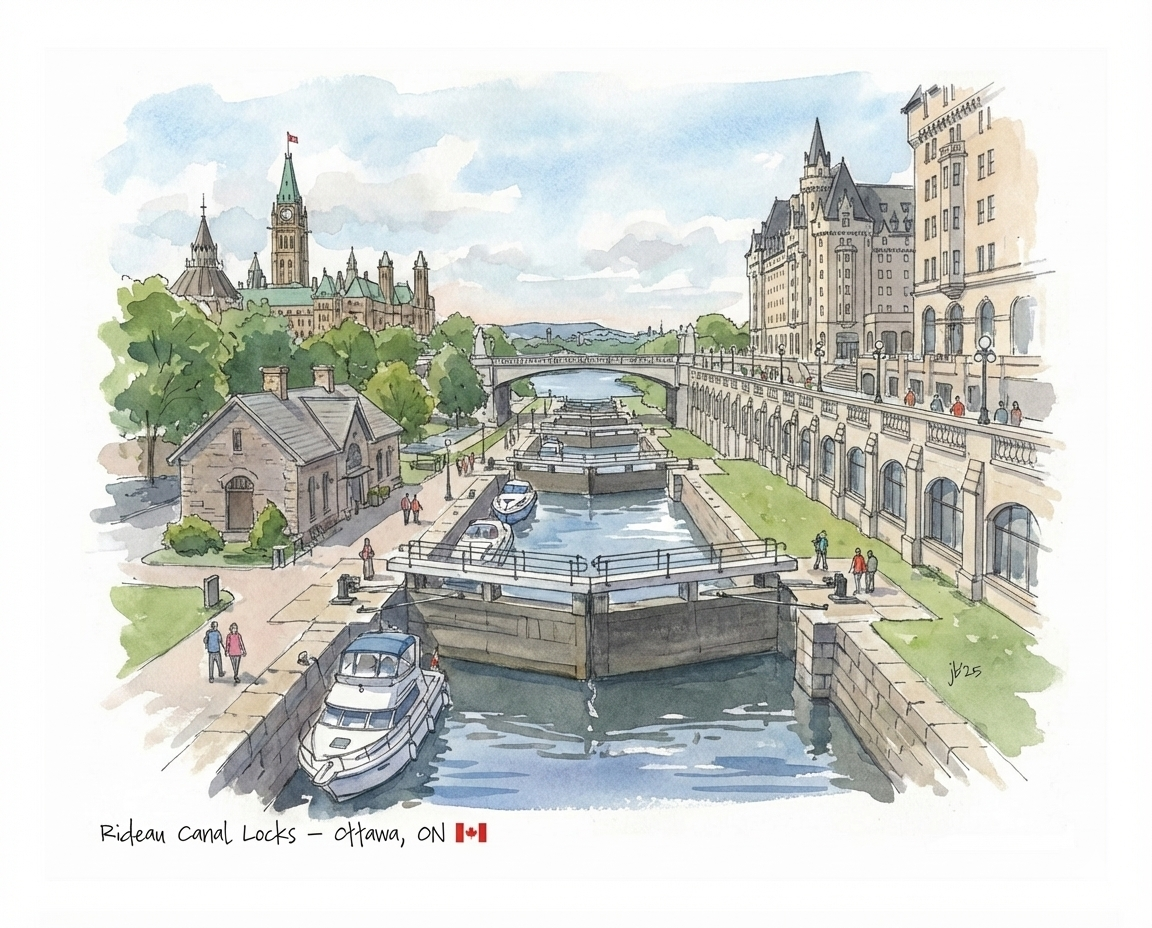 Rideau Canal Locks - Ottawa 8x10