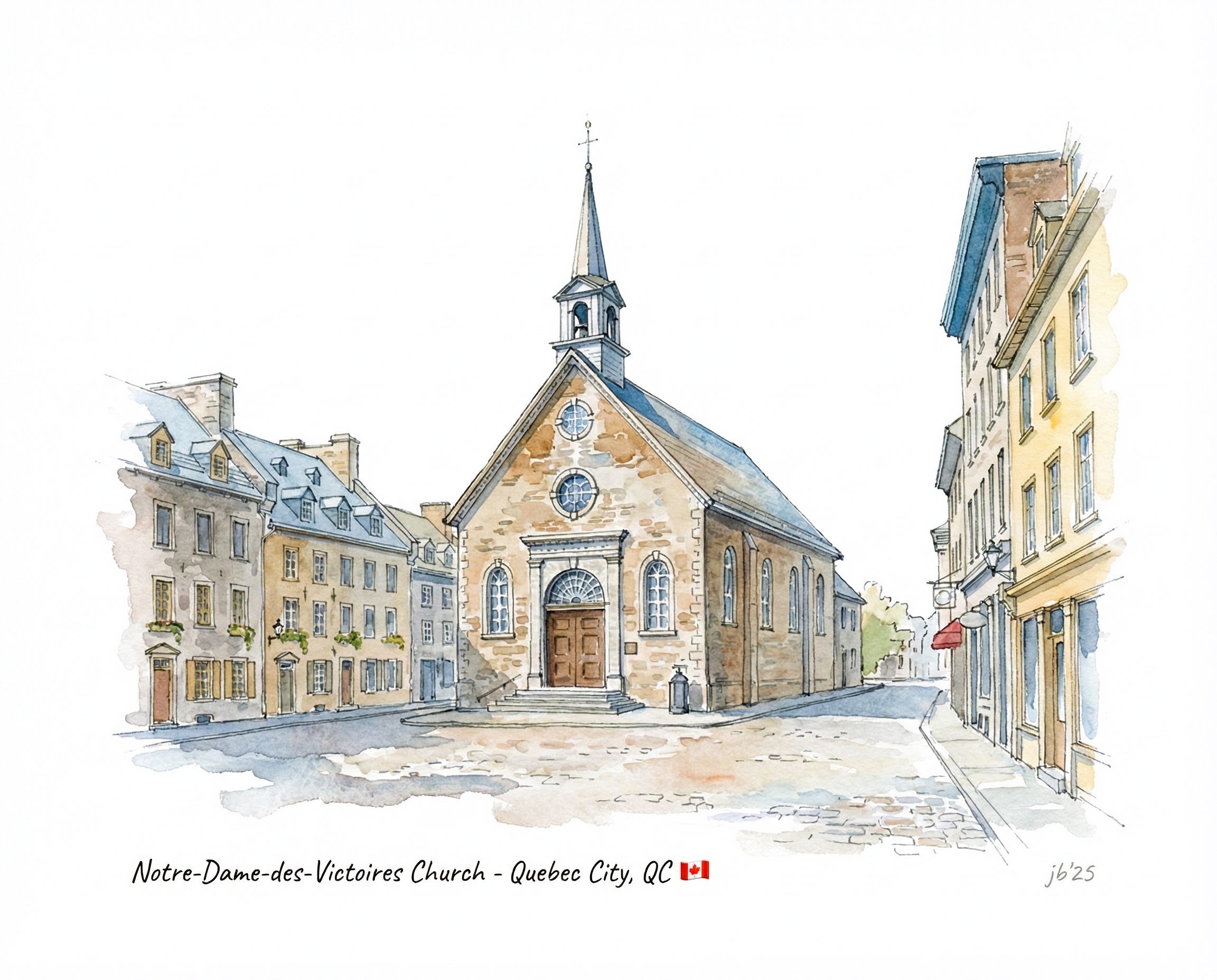 Notre-Dame-des-Victoires Church - Quebec City 8x10