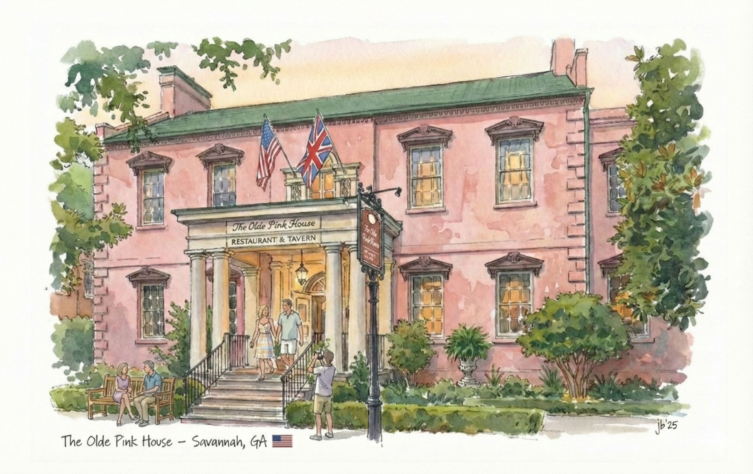 The Olde Pink House - Savannah 8x10