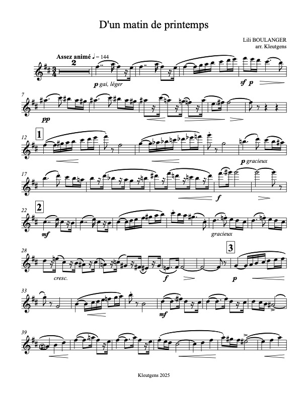Boulanger - D'un Matin de Printemps
